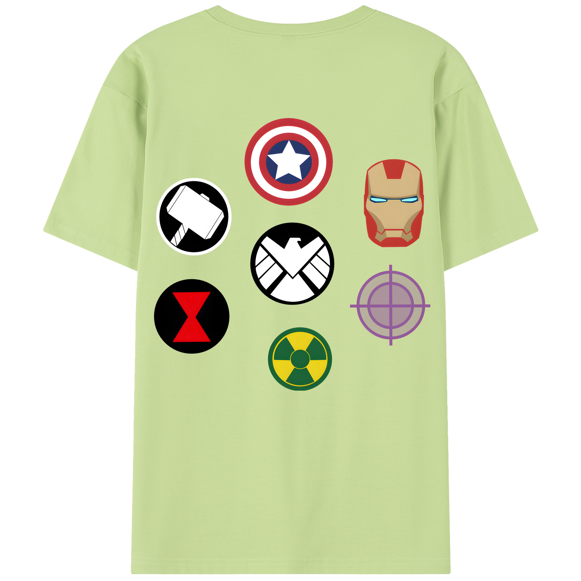 （画像用） アベンジャーズ The Avengers 綿100％半袖Tシャツ（背面プリント）